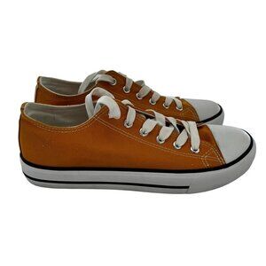 Adokoo Low Top Sneakers Womens‎ 8 Mustard Yellow Canvas Casual Lace Up